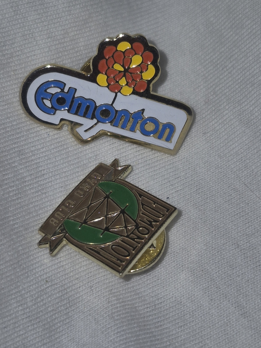 Edmonton Enamel Pin - Blue, White & Red Souvenir Lapel Pin